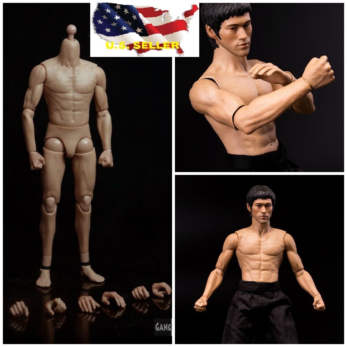 Ganghood G002 1/6 Scale Muscle Male Body 2.0 For Bruce Lee As Hot Toys Dx04 Usa