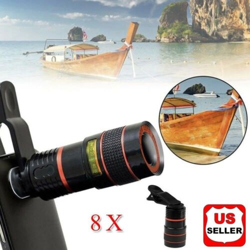 Hd 8x Clip On Optical Zoom Telescope Camera Lens For Universal Mobile Cell Phone