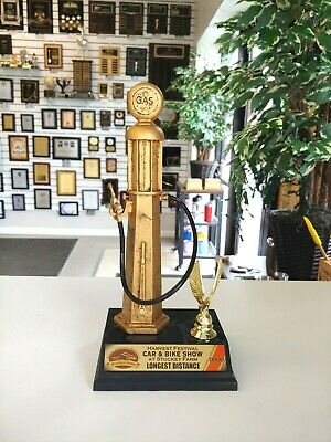 Gas Pump Car Show Trophy 9 " Tall Award Free Lettering Resin *