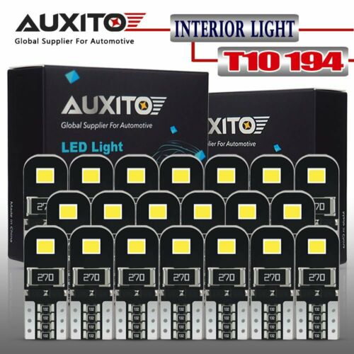 Auxito 20pcs 6000k T10 168 194 Car Interior Kit Side Marker Led Light Bulb White