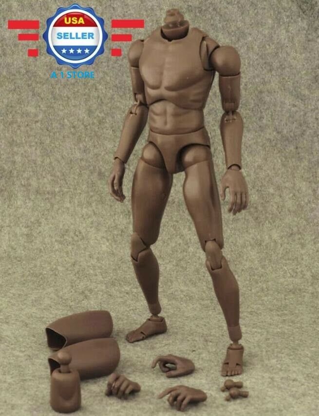 Free Shipping █ 1/6 African American Male Body Action Figure
