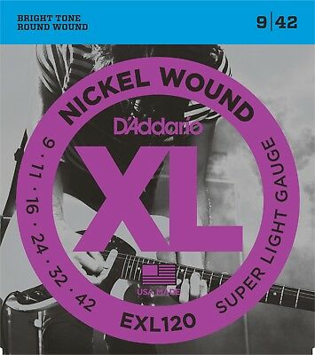 D'addario Exl120 Electric Guitar Strings 9-42 Super Light